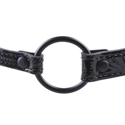 Breathable Gag Ball Sapphire Vegan Leather luxury BDSM accessory, designed for comfort, safety, and adjustable fit.