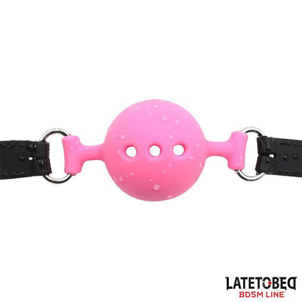 Breathable Silicone Ball Gag S - 4 cm pink with adjustable strap from Latetobed BDSM Line.