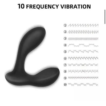 Brett Prostate Massager Remote Control USB Liquid Silicone with 10 frequency vibration settings