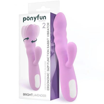 Brightlavender Vibe and Rotator Double Motor 360º USB Silicone from Ünihörn, dual-motor vibrator in packaging