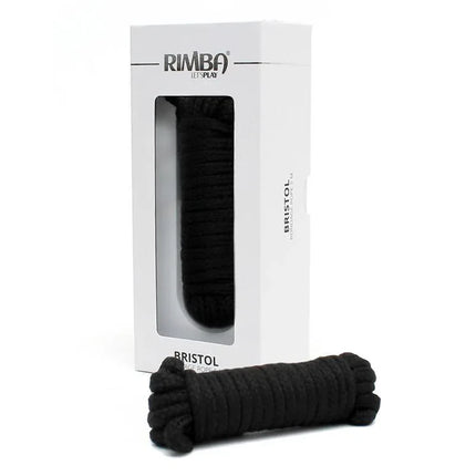 Bristol Hemp Rope 5 m in packaging and coiled beside box, ideal for crafts and knot work.