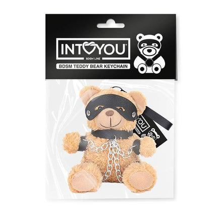 Bubu Keychain BDSM Teddy Bear with Chains in packaging, featuring vegan leather and playful design for adults.