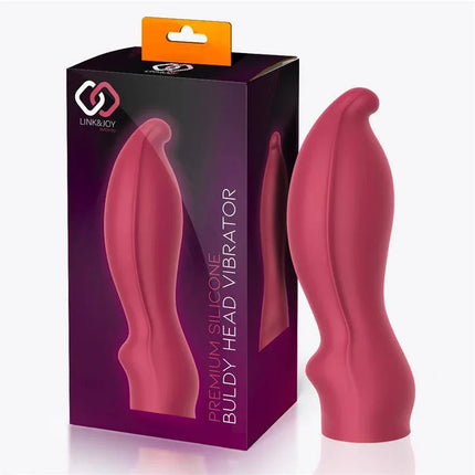 Buldy Head Silicone toy with packaging by Link & Joy, featuring premium silicone and flexible design for versatile use.