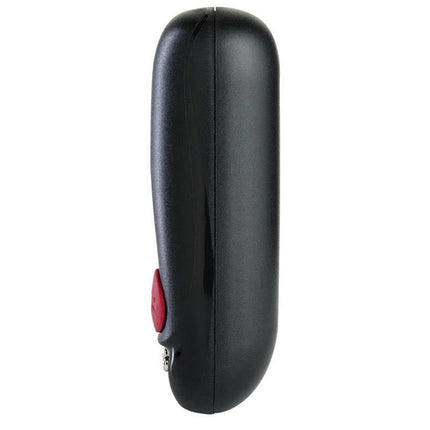 Side view of the sleek Bullet Vibrator Black, a discreet rechargeable mini vibe with easy pocket or purse storage.