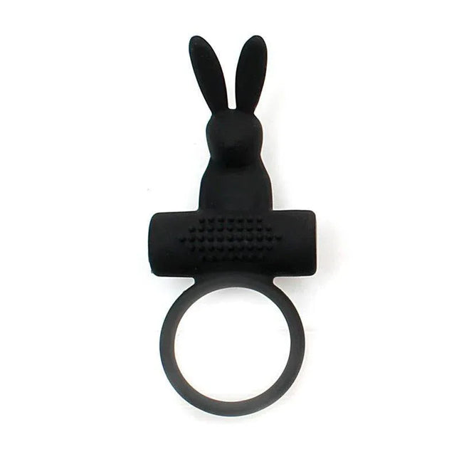 Bunny Cock Ring Vienna Black, versatile vibrating ring for couples, black with bunny design.
