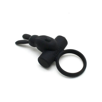 Bunny Cock Ring Vienna Black for enhancing couples intimacy with vibrating design and flexible fit