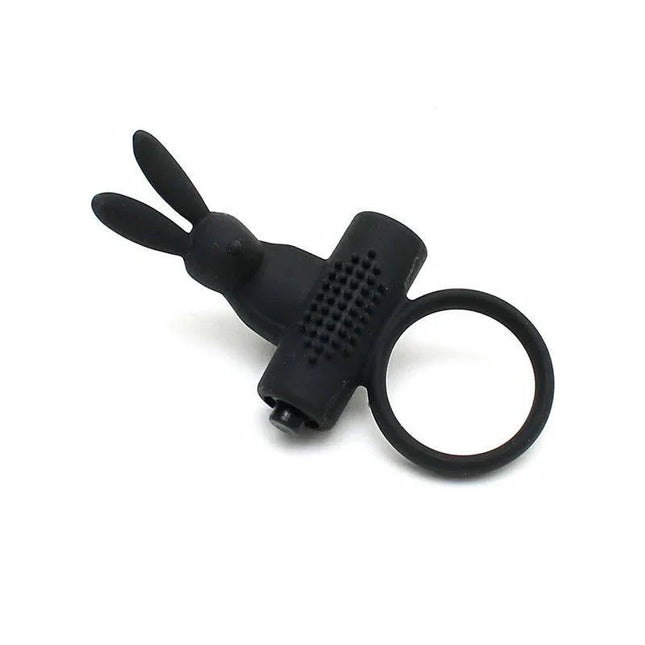 Bunny Cock Ring Vienna Black vibrating ring with bunny ears, designed for couples to enhance intimacy and improve erections.