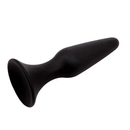 Butt Plug 12.5 x 3.1 cm Silicone Black, ideal for anal play, shown with a smooth and discreet design.