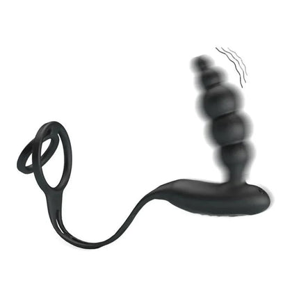 Butt Plug and Penis Ring with Vibration for dual-stimulation pleasure
