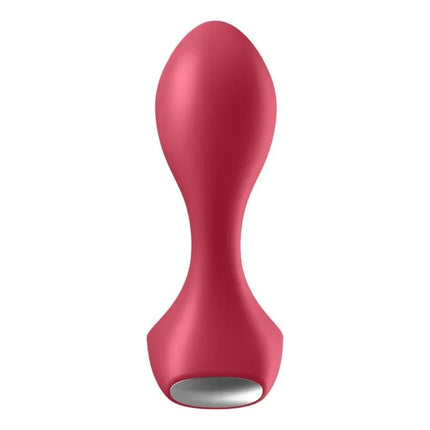 Butt Plug Backdoor Lover Red - ergonomic design, USB-rechargeable with 12 vibration functions for enhanced solo or shared use