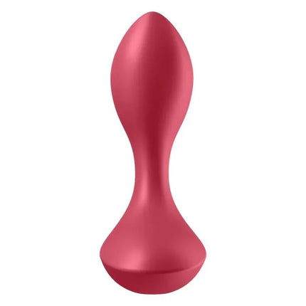 Butt Plug Backdoor Lover Red, 12-function USB-rechargeable anal plug with ergonomic design for comfortable solo or shared play.