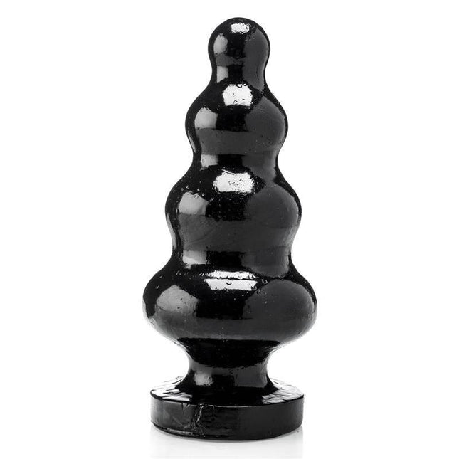 Butt Plug Kawai 19 cm, premium vinyl anal plug with rounded tip and sculpted spheres for escalating pleasure, shown in black.