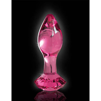 Butt Plug No. 79, luxury hand-crafted pink glass massager for intimate moments and temperature play