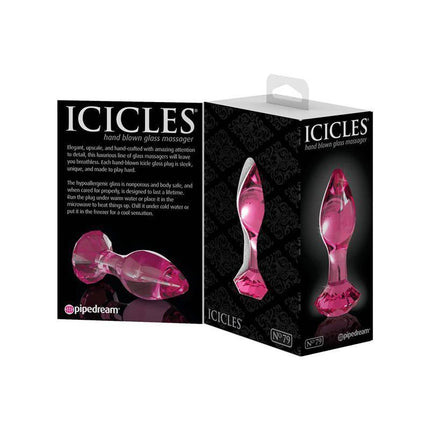 Butt Plug No. 79 pink glass massager with elegant hand-blown design for premium and silky-smooth intimate experiences.