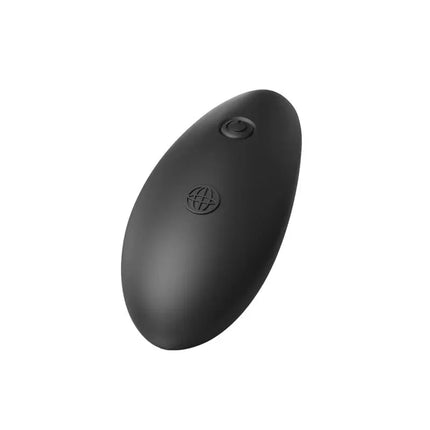 Black remote control with button for adjustable settings