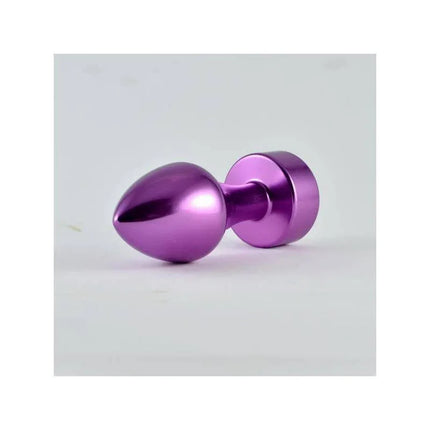Butt Plug Purple Rosebud with Jewel, nickel-free metal anal plug, body-safe design, sophisticated intimate accessory