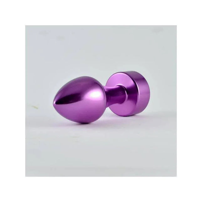 Butt Plug Purple Rosebud with Jewel, nickel-free metal anal plug, body-safe design, sophisticated intimate accessory