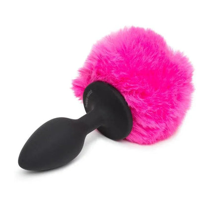 Butt Plug with Pink Fur Tail Small with sleek design for beginners
