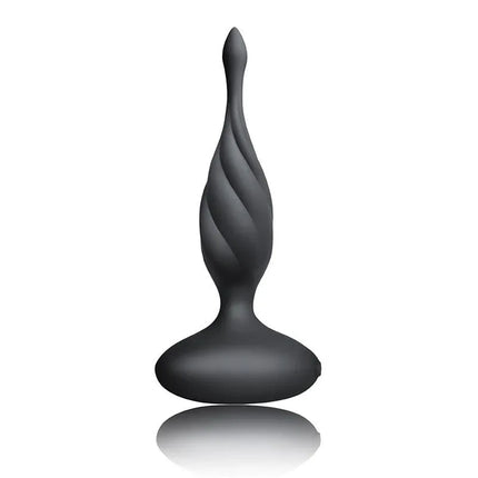Butt Plug with Remote Control Petite Sensations Discover Black, soft silicone anal plug with tapered design, for solo or shared play.
