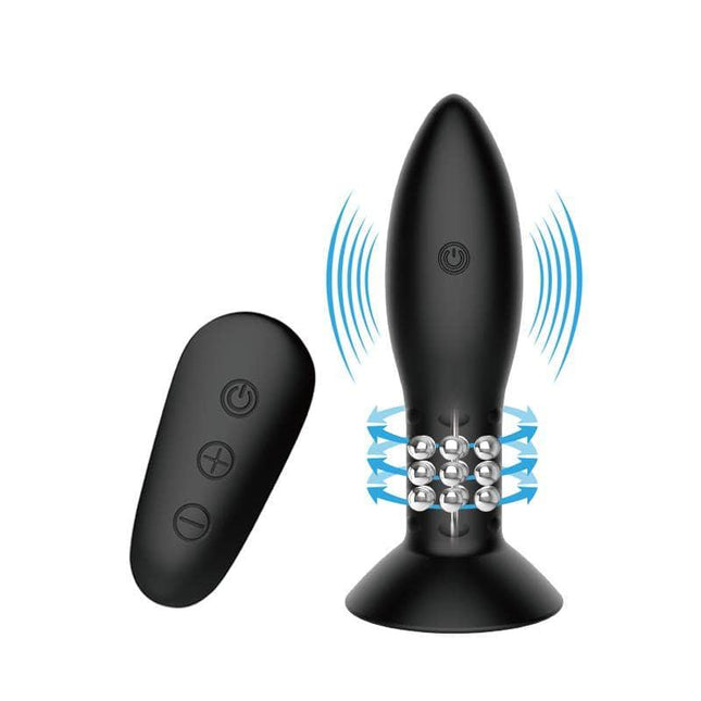Butt Plug with Vibration and Rotation, premium silicone design with ergonomic shape and remote control for enhanced pleasure