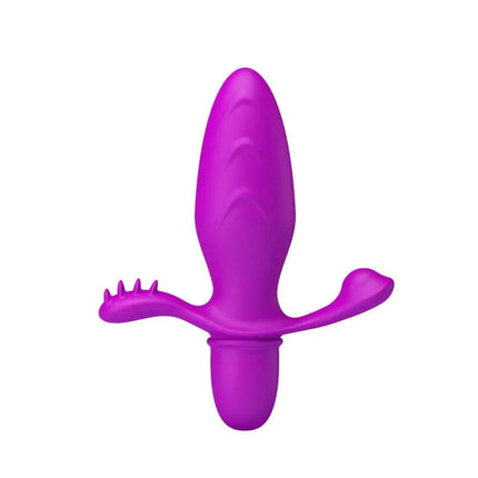 Butt Plug with Vibration Fitch Purple, ergonomic design, 10 vibration modes, 13.3 cm total length, in vibrant purple color.