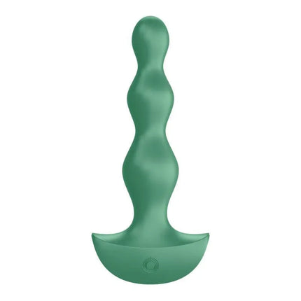 Butt Plug with Vibration Lolli Plug 2 Green - green silicone plug with vibration and contoured design