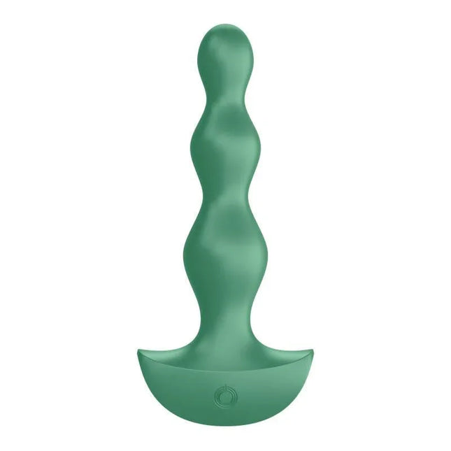 Butt Plug with Vibration Lolli Plug 2 Green - green silicone plug with vibration and contoured design