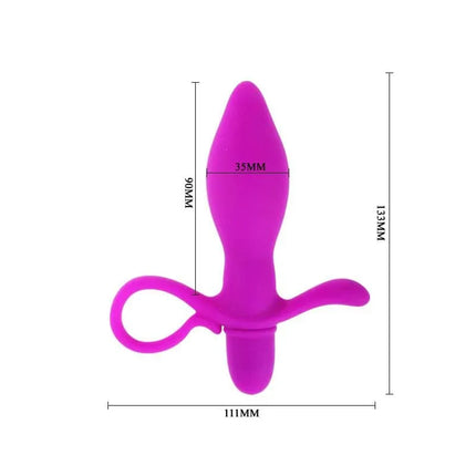 Butt Plug with Vibration Taylor Purple, premium anal toy with bulbous design and perineum stimulator.
