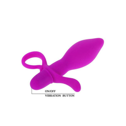 Butt Plug with Vibration Taylor Purple featuring bulbous design and perineum stimulator