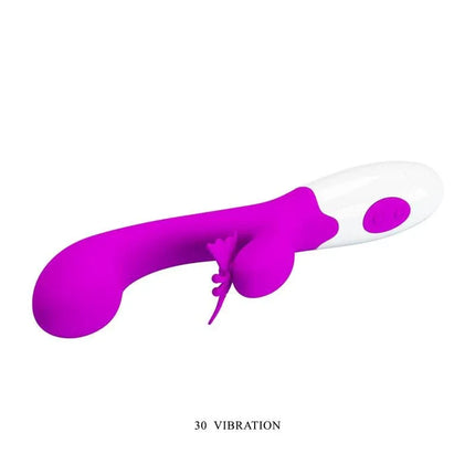 Purple Butterfly Kiss Vibe with dual motors and clitoral stimulator for intimate pleasure.