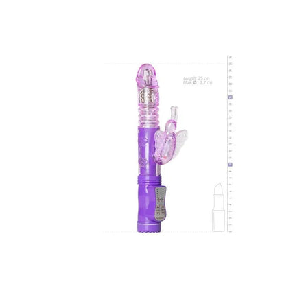 Butterfly Vibrator - Purple with dual-action design offering G-spot and clitoral stimulation, featuring 12 vibration modes.