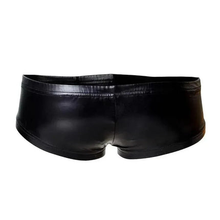 C4M Booty Shorts Leatherette Black, sleek leatherette design with premium comfort for fashion-forward men by CUT4MEN.