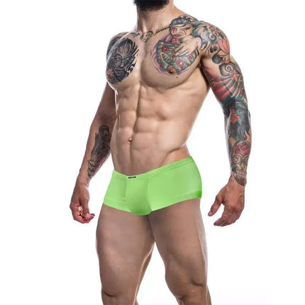 C4M Booty Shorts Neon Green for men, fashion-forward underwear by CUT4MEN, showcasing bold style and comfort.