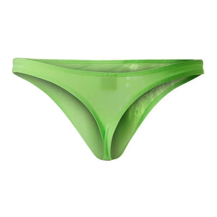 C4M03 Classic Thong Neon Green by CUT4MEN, bold neon green minimal coverage for contemporary style, fashion-forward design