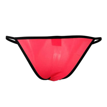C4M12 Briefkini RedOTS in bold red, designed for comfort and style by CUT4MEN, shown in small size with black accents.