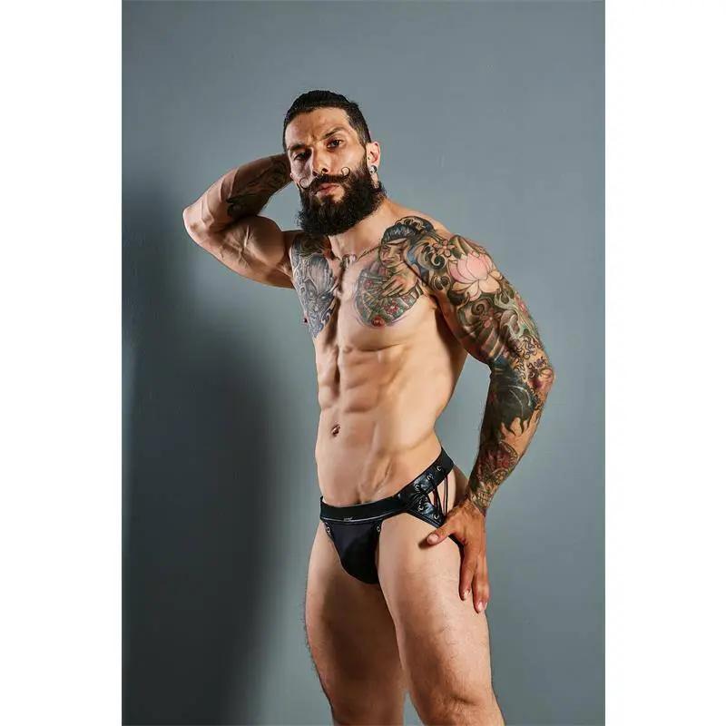 C4M14 Desire Jockstrap Leatherette Black - secretsextoys.store