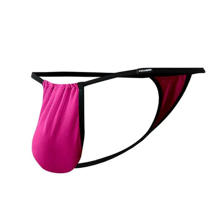 C4MSPX04 Fluo Pouch V-String Hot Pink thong for men with contoured front pouch and slim strap design.