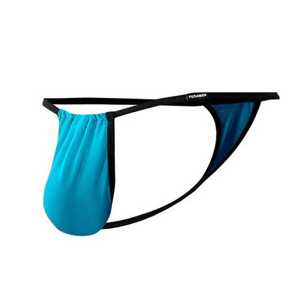 C4MSPX04 Fluo Pouch V-String Turquoise, men's adjustable turquoise thong, contoured pouch for comfort and style, CUT4MEN.