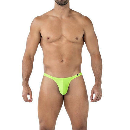 C4MSPX06 Brazilian Thong Fluo for men, neon green color, performance-focused swimwear with a flattering Brazilian cut by CUT4MEN