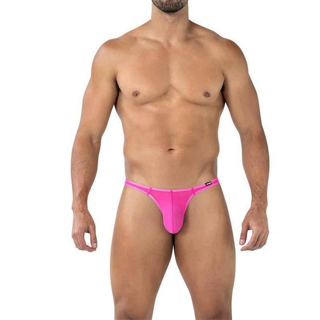 C4MSPX06 Brazilian Thong Hot Pink by CUT4MEN, a vibrant men's underwear option for versatile wear, highlighted in a sleek Brazilian cut.