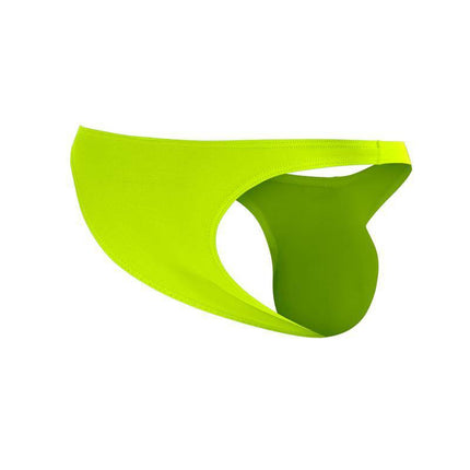 C4MSPX07 Capri Brief Fluo with glow finish, sleek modern design from CUT4MEN GLOW collection, bright yellow-green color.