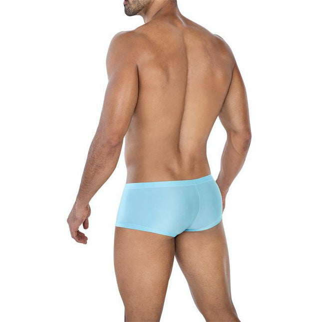 Back view of a model wearing C4MSPX13 Hipster Brief Turquoise, showcasing vibrant turquoise color and hipster style from CUT4MEN.