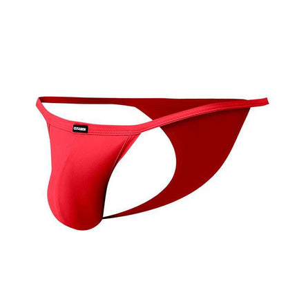 C4MSPX16 Tanga Kini Scarlet men's thong with a contoured front pocket and modern design, perfect for beachwear or daring daily wear.