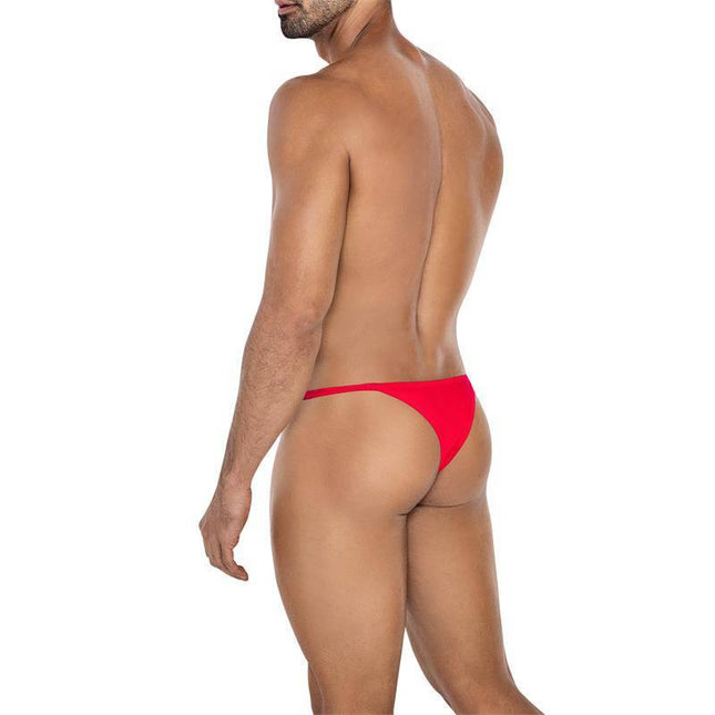 C4MSPX16 Tanga Kini Scarlet men's thong in bold red, showcasing a sleek, modern design and comfortable fit for bold, confident wearers.