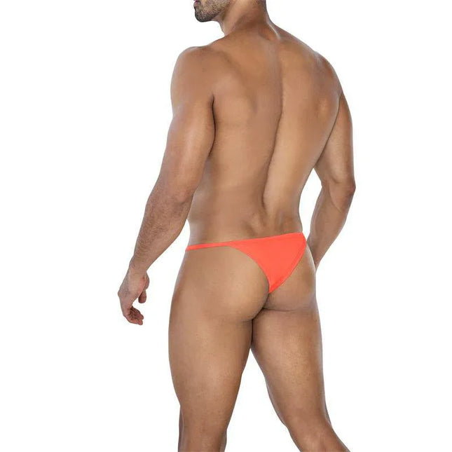 C4MSPX16 Tanga Kini Tangerine men's thong with high-stretch fabric, rear view of sleek silhouette 