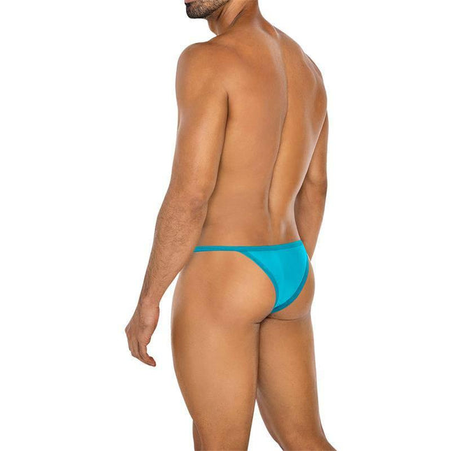 C4MSPX16 Tanga Kini Turquoise men's thong offering a seductive design and comfortable fit, ideal for refined underwear or bold beachwear.