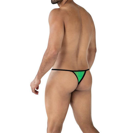 C4MSPX17 Mini Tanga Kini Green worn by male model, showcasing bold green fabric and sleek design for men seeking confidence and comfort.