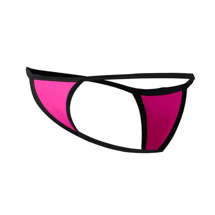 C4MSPX17 Mini Tanga Kini Hot Pink with black trim, designed for bold and confident style.