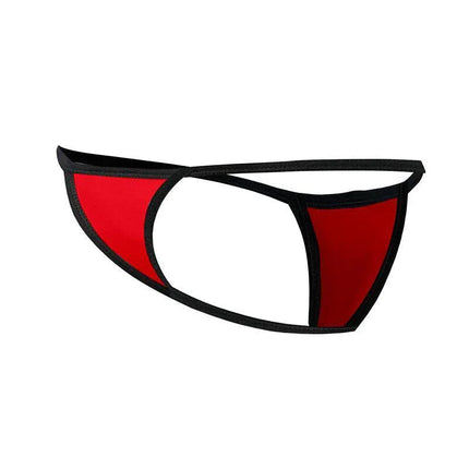 C4MSPX17 Mini Tanga Kini Scarlet minimalist thong-style underwear for men in red and black design.