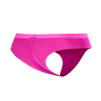 C4MSPX22 Cheeky Brief Hot Pink, men's low-rise mesh underwear with polyamide and elastane blend for comfort and style
